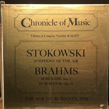 Syhmphony Of The Air Brahms Serenade No.1 in D Major, Op.11